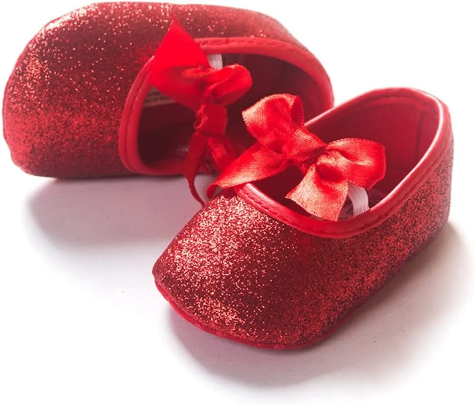 Baby Girl Moccasins Princess Sparkly Mary Jane Dresses Shoes Premium Lightweight Soft Sole Crib Shoes Toddler Shoes