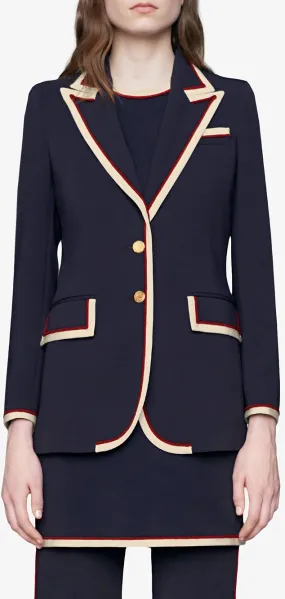 Contrast Blazer in Navy