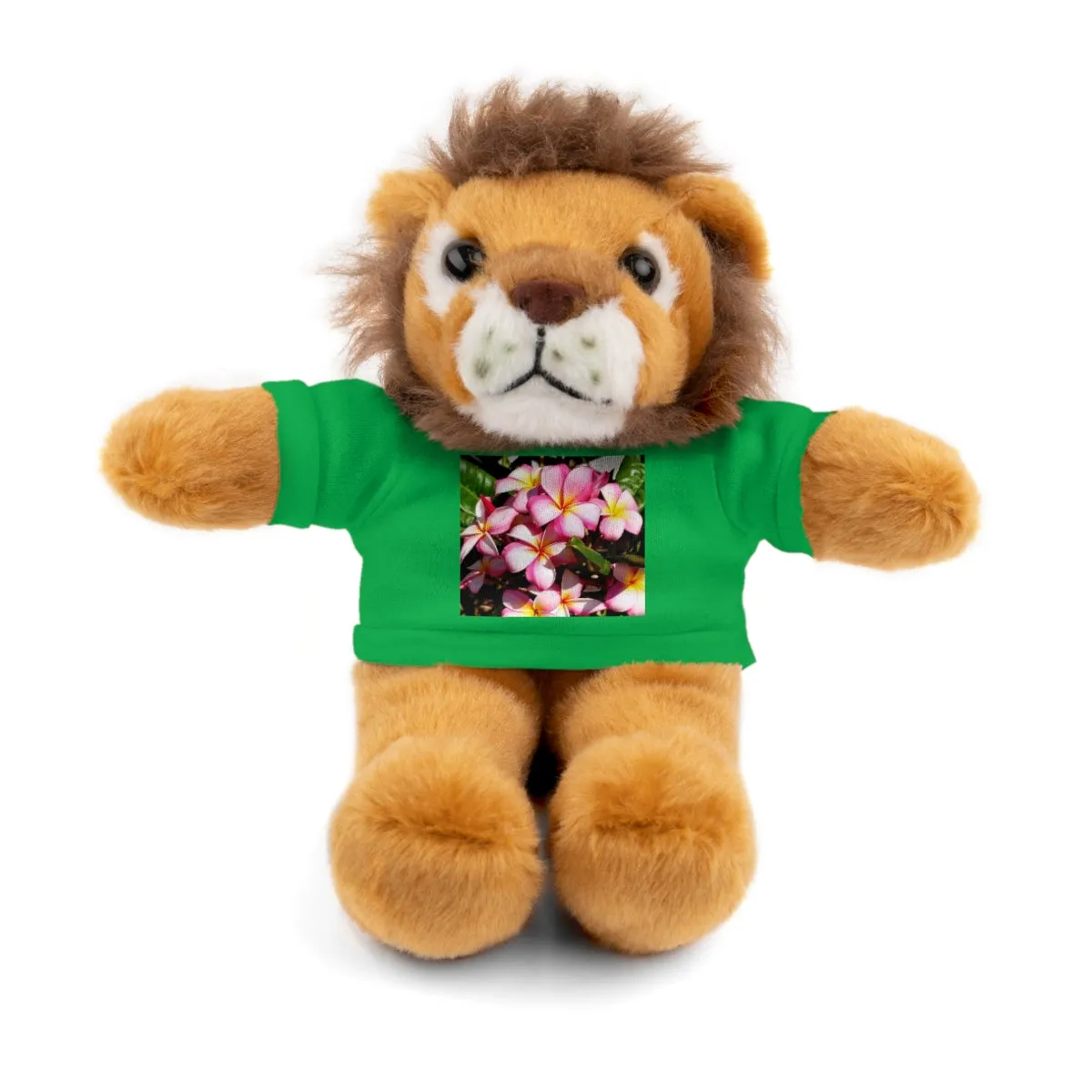Island Style Striped Plumeria  Stuffed Animals with Tee
