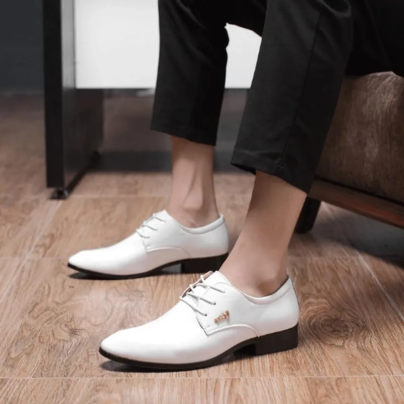 Men's Breathable Leather Wingtip Brogue Oxfords Office Working Premium Leather Derby Fashion Casual Classic Pointed-Toe Formal Shoes
