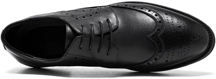 Men's Brogues Dress Shoes, Male Leather Formal Business Oxford Shoes Brogue Wingtip Retro Dress Shoes for Men