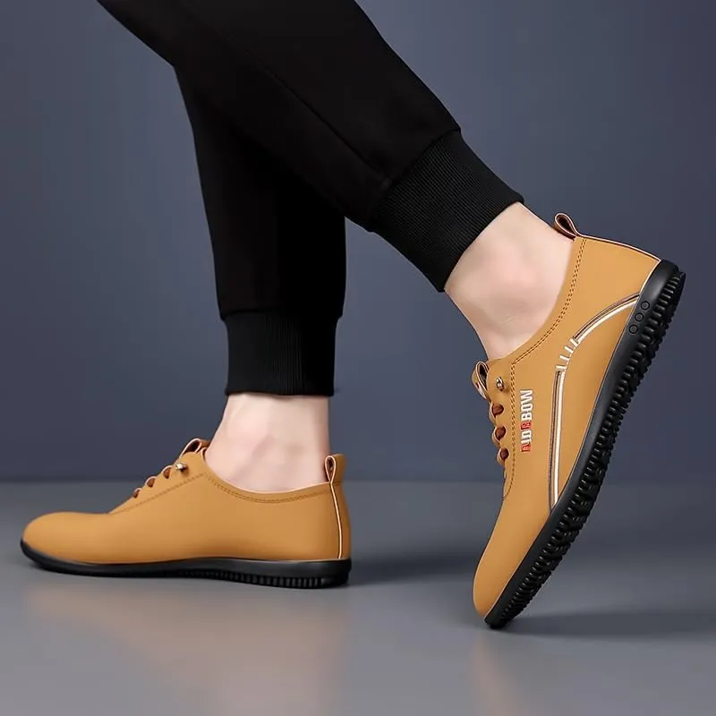 Men's Casual Walking Shoes Office Flats Lace Up Print Derby Oxford Shoes Men Oxfords Superior Flexural Leather Fashion Dress Shoes
