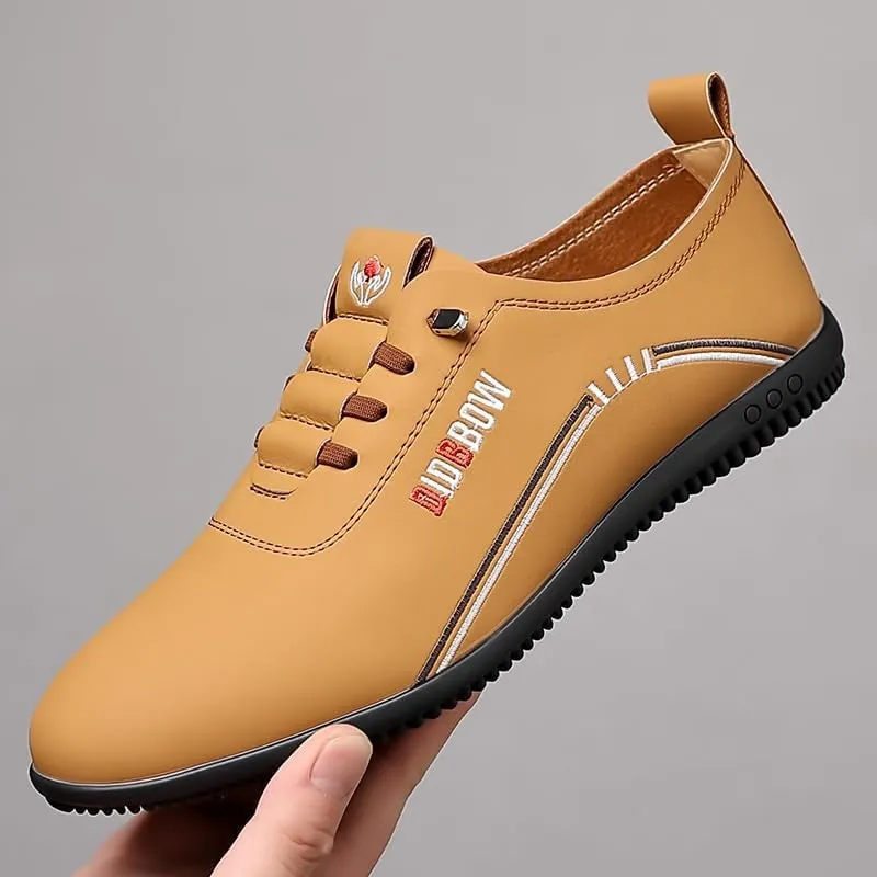 Men's Casual Walking Shoes Office Flats Lace Up Print Derby Oxford Shoes Men Oxfords Superior Flexural Leather Fashion Dress Shoes