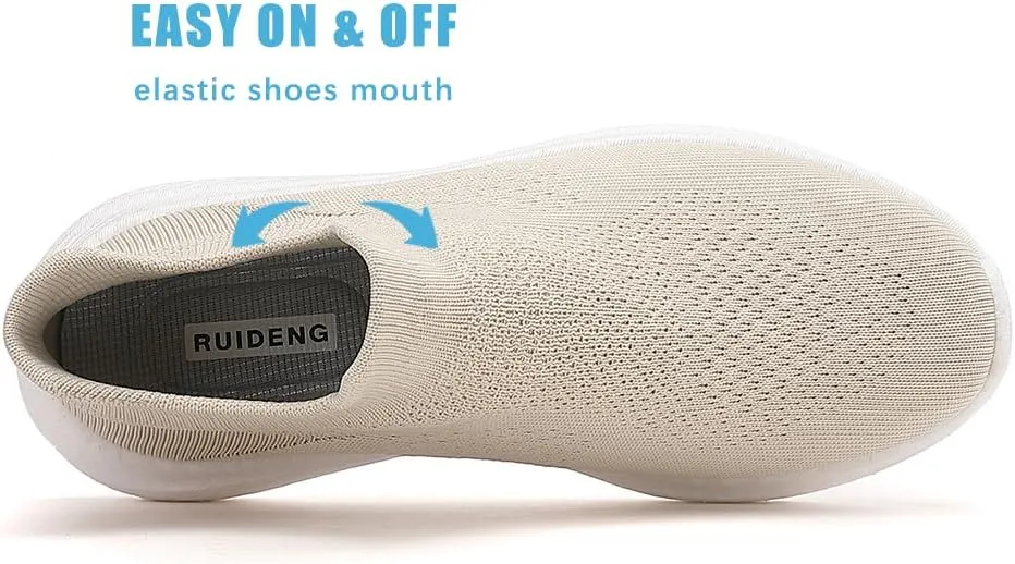 RUIDENG Walking Shoes for Women Nurse Slip Resistant Work Running Sneakers Loafers Platform Sneakers Comfortable Weight Light