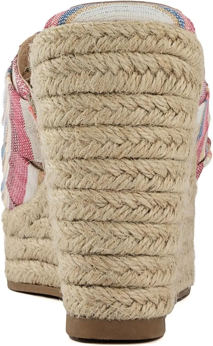 Sugar Women's Hundreds Espadrille Wedge Sandals with Knotty Bow Detail