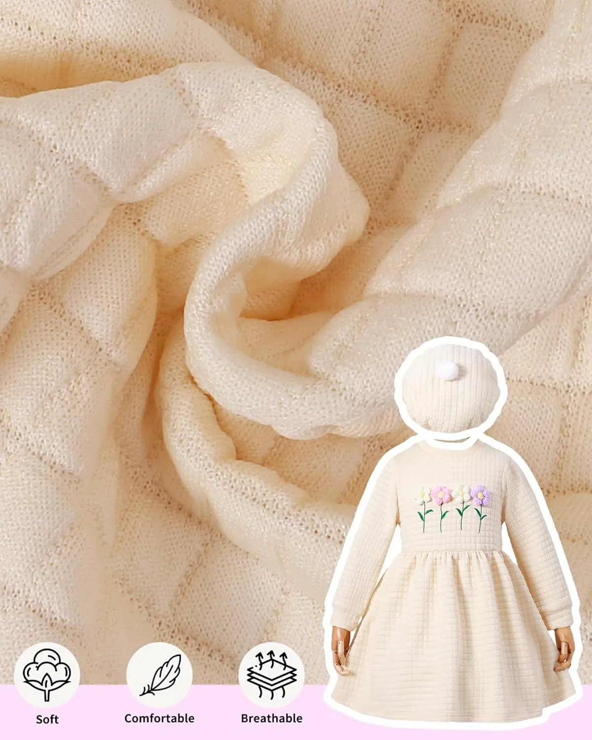Toddler Girls Winter Long Sleeve Dresses Kids Fall Cute Clothes Little Girl Outfits for Size 4-7 Years