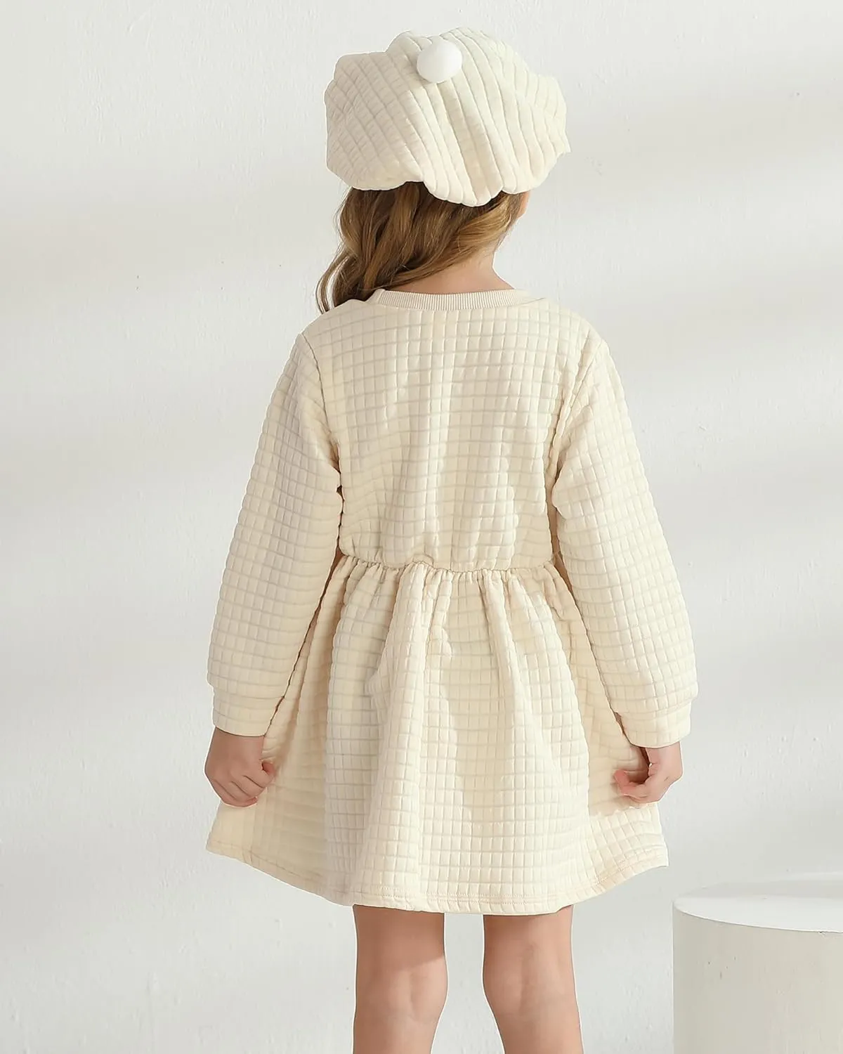 Toddler Girls Winter Long Sleeve Dresses Kids Fall Cute Clothes Little Girl Outfits for Size 4-7 Years