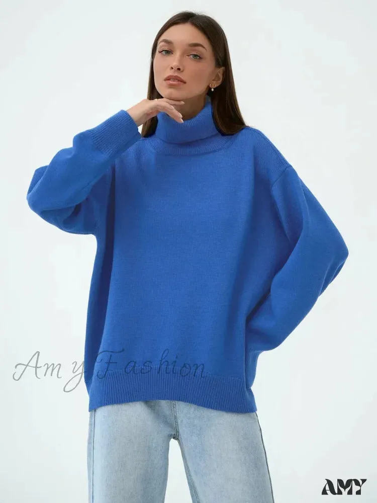 Women Autumn Winter Thick Warm Pullover Top Oversized Casual Loose Knitted Sweater