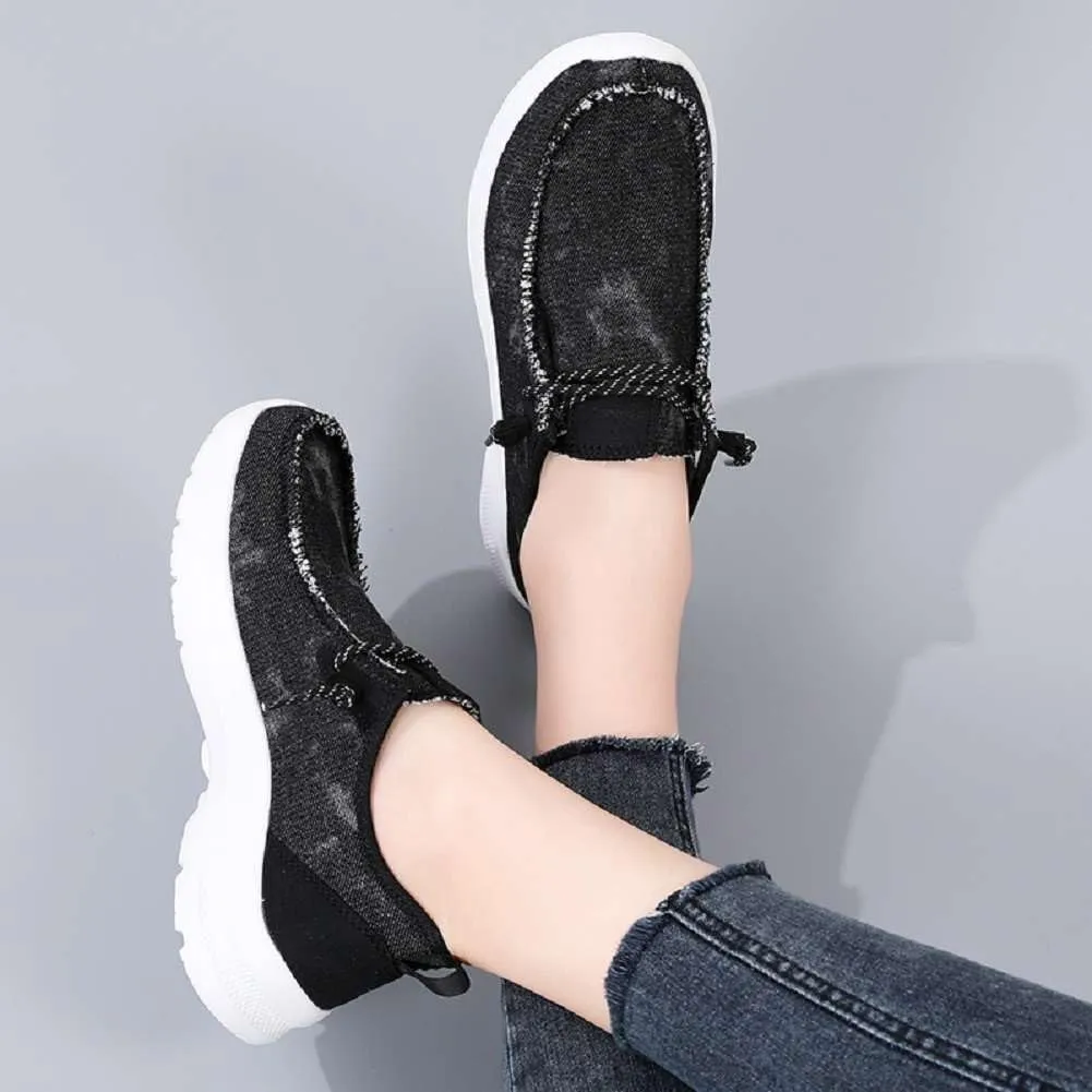 Women's Loafers Shoes Comfortable Round Toe Slip On Fashion Sneakers Breathable Lightweight Denim Walking Shoes Casual Driving Shoes for Women