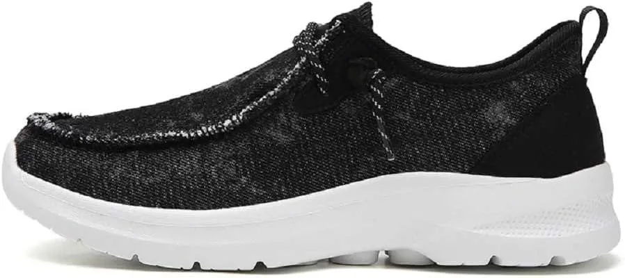 Women's Loafers Shoes Comfortable Round Toe Slip On Fashion Sneakers Breathable Lightweight Denim Walking Shoes Casual Driving Shoes for Women